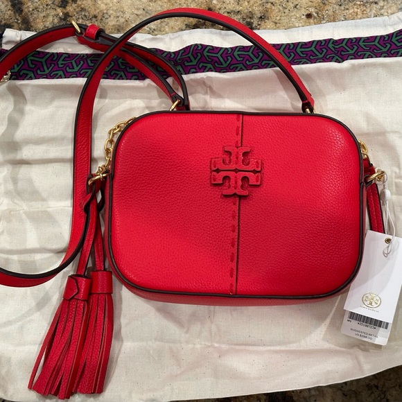 Tory Burch Handbags - BRAND NEW! Tory Burch McGraw Camera Bag in Brilliant Red